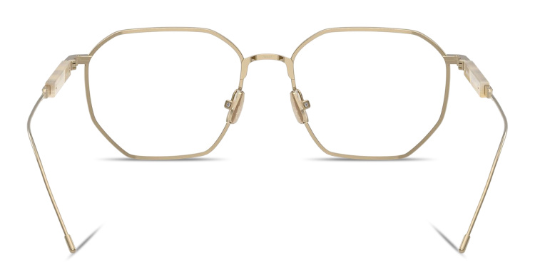 تسوق نظارات طبية غير منتظمة من التيتانيوم والقرن بعدسات الضوء الأزرق برونيلو كوتشينيلي بلون ذهبي أونلاين.