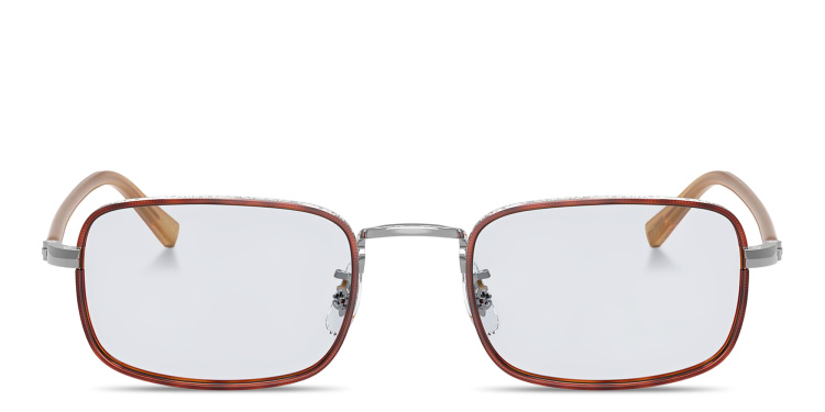 Shop OLIVER PEOPLES Brymer Unisex Rectangle Eyeglasses in Silver online.