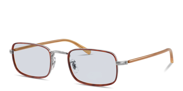 Shop OLIVER PEOPLES Brymer Unisex Rectangle Eyeglasses in Silver online.