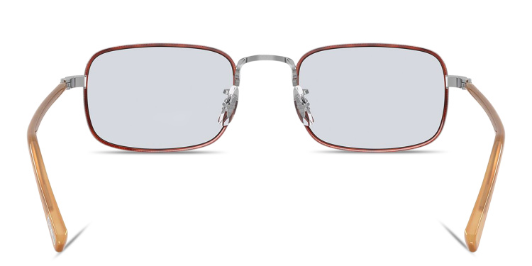 Shop OLIVER PEOPLES Brymer Unisex Rectangle Eyeglasses in Silver online.