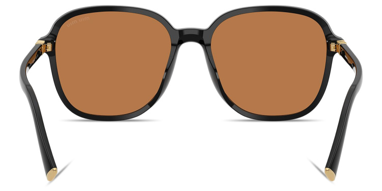 تسوق نظارات شمسية مربّعة كبيرة بشعار العلامة العمودي ميو ميو بلون أسود أونلاين.