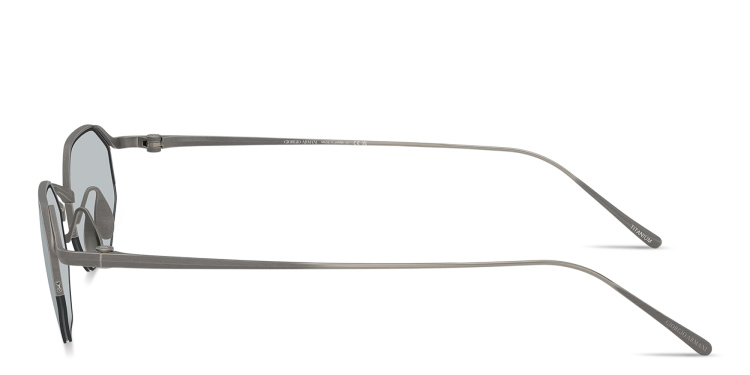 تسوق نظارات شمسية بنصف إطار مستطيل بتوقيع العلامة جورجو أرماني بلون رصاصي أونلاين.