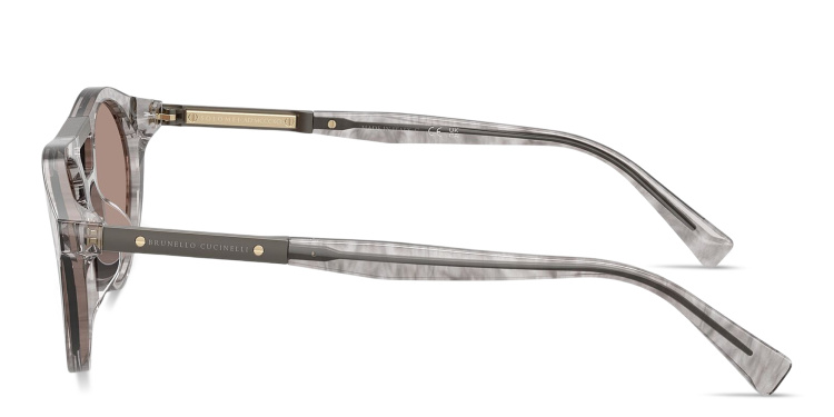 تسوق نظارات شمسية سارتوريال صن سيت بإطار بيضاوي للجنسين برونيلو كوتشينيلي بلون رمادي أونلاين.