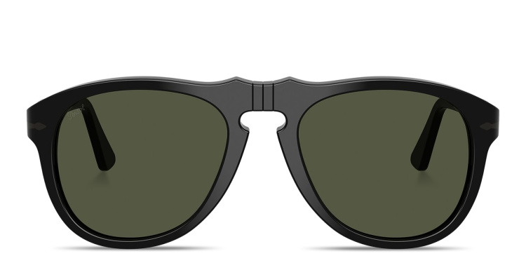 Shop PERSOL Arrow Unisex Pilot Sunglasses in Black online.