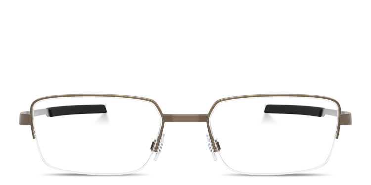 Shop Oakley Foil RQ 0.5 Unisex Wide Half-Rim Rectangle Eyeglasses in Grey online.
