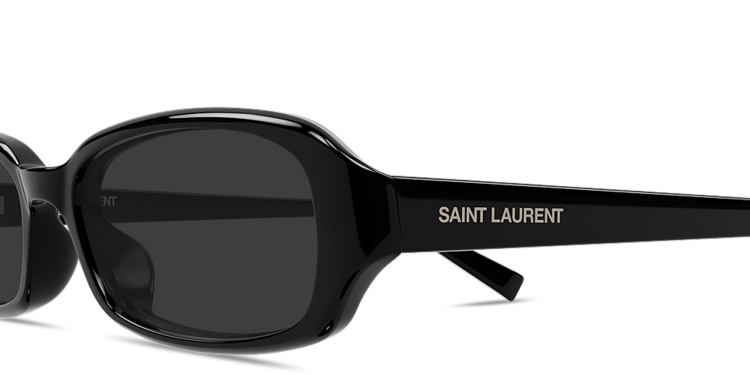 Shop SAINT LAURENT SL 872 Erin Oval Sunglasses in Black online.