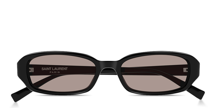 Shop SAINT LAURENT SL 872 Erin Oval Sunglasses in Black online.