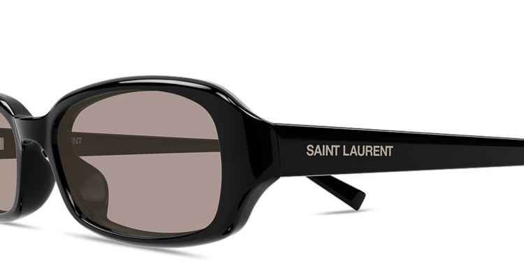 Shop SAINT LAURENT SL 872 Erin Oval Sunglasses in Black online.