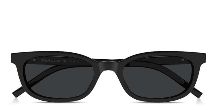 Shop SAINT LAURENT Monogram Hinge Cat-Eye Sunglasses in Black online.