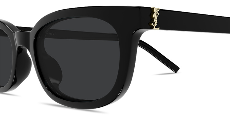 Shop SAINT LAURENT Monogram Hinge Cat-Eye Sunglasses in Black online.