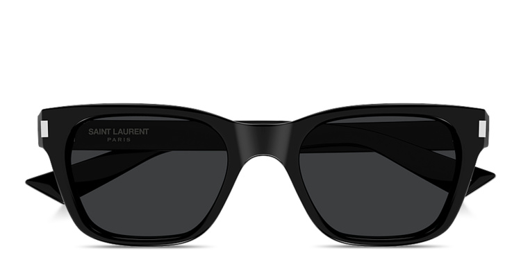 Shop SAINT LAURENT Corner Angle Unisex Square Sunglasses in Black online.