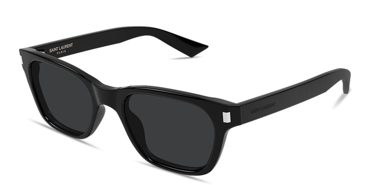 Shop SAINT LAURENT Corner Angle Unisex Square Sunglasses in Black online.