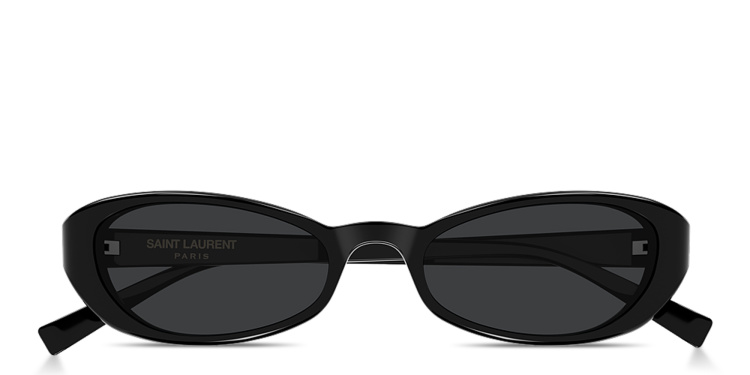 Shop SAINT LAURENT SL 871 Sue Oval Sunglasses in Black online.