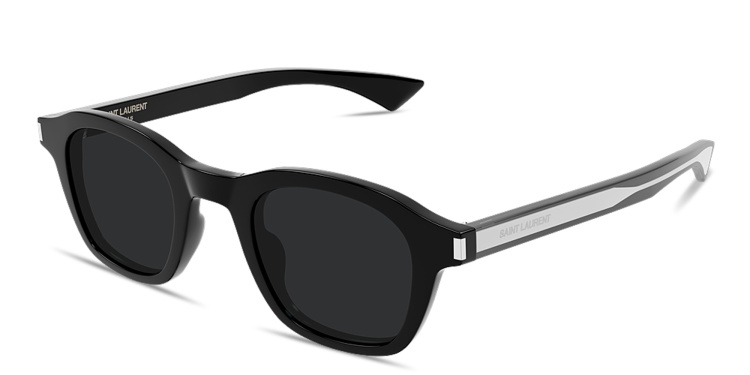 Shop SAINT LAURENT Naked Wire Core Unisex Panthos Sunglasses in Black online.