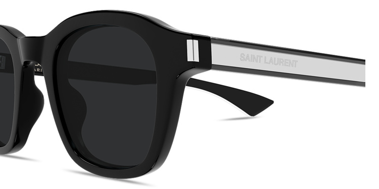 Shop SAINT LAURENT Naked Wire Core Unisex Panthos Sunglasses in Black online.