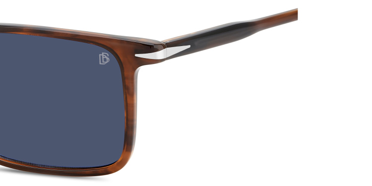 Shop DAVID BECKHAM Talisman Rectangle Sunglasses in Brown online.