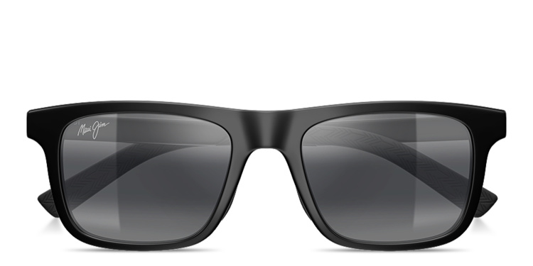Shop Maui Jim Moaka Rectangle Sunglasses in Black online.