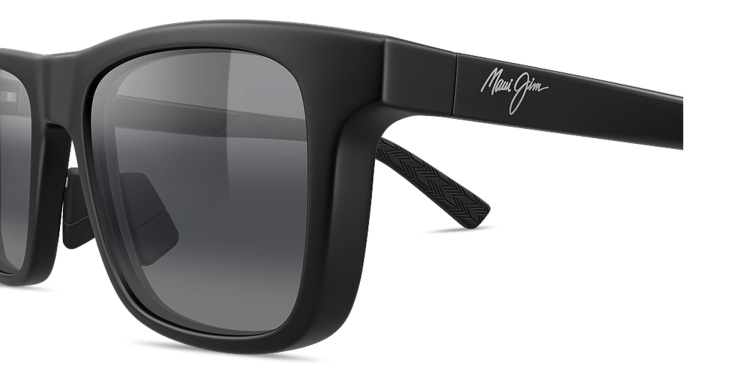 Shop Maui Jim Moaka Rectangle Sunglasses in Black online.
