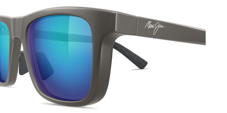Shop Maui Jim Moaka Rectangle Sunglasses in Grey online.
