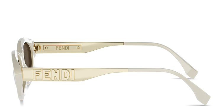 Shop FENDI Fendigraphy Cat-Eye Sunglasses in Beige online.