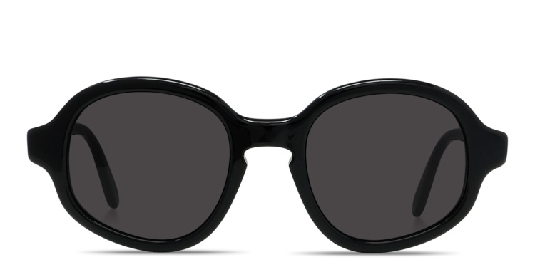 Shop LOEWE Slim Round Sunglasses in Black online.