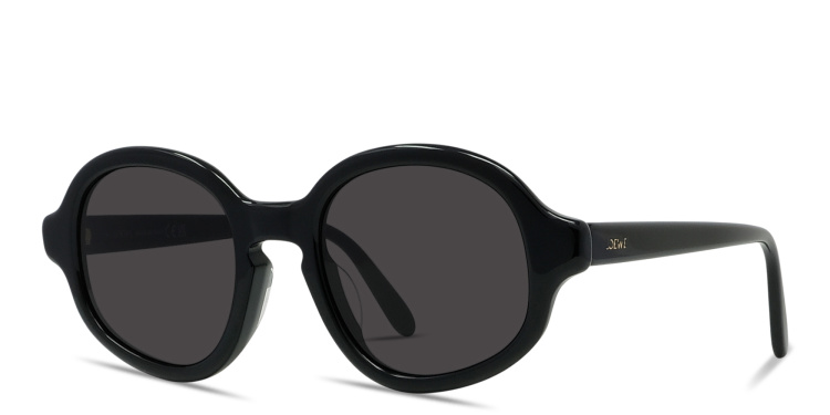 Shop LOEWE Slim Round Sunglasses in Black online.
