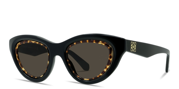 Shop LOEWE Anagram Cat-Eye Sunglasses in Black online.