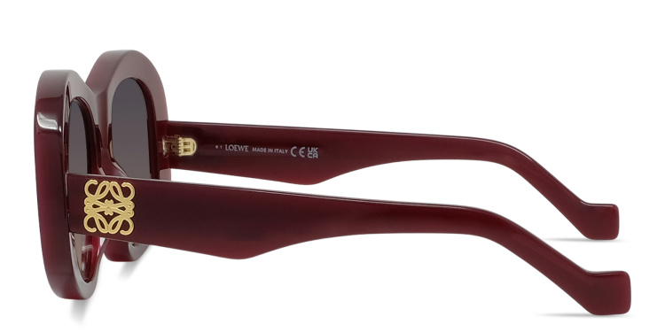 Shop LOEWE Anagram Oversized Irregular Sunglasses in Red online.