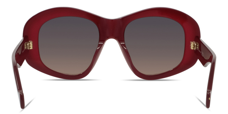 Shop LOEWE Anagram Oversized Irregular Sunglasses in Red online.