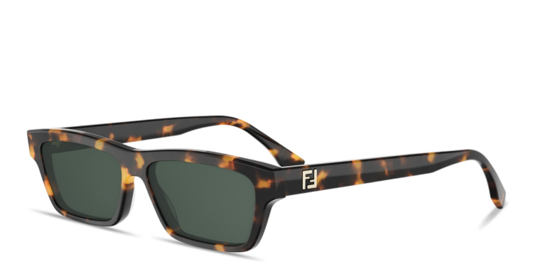 Shop FENDI FF Squared Cat-Eye Sunglasses in Havana online.
