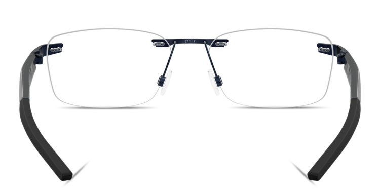 Shop Oakley Steakhouse 1.0 Unisex Wide Rimless Rectangle Eyeglasses in Black online.