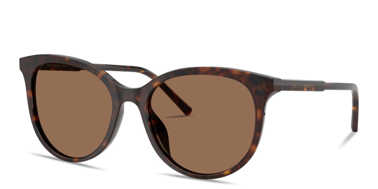 Shop Dolce & Gabbana Logo Signature Panthos Sunglasses in Havana online.
