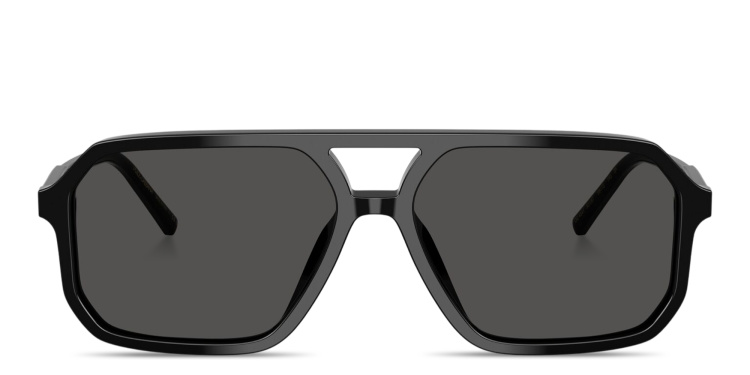 Shop Dolce & Gabbana Logo Signature Unisex Pilot Sunglasses in Black online.