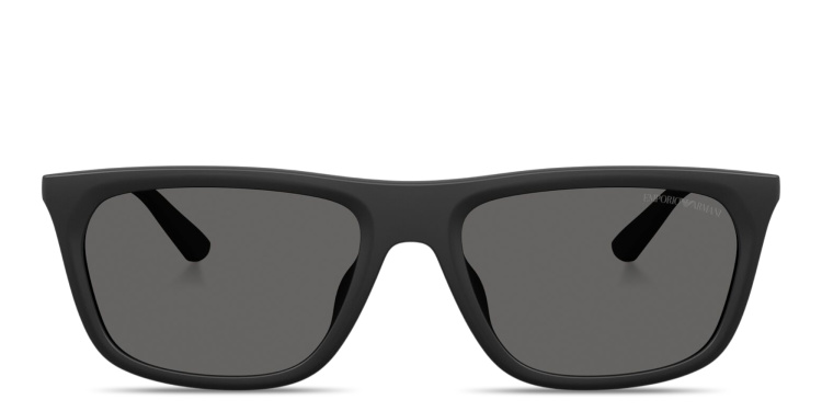 Shop Emporio Armani Eagle Logo Pillow Sunglasses in Black online.