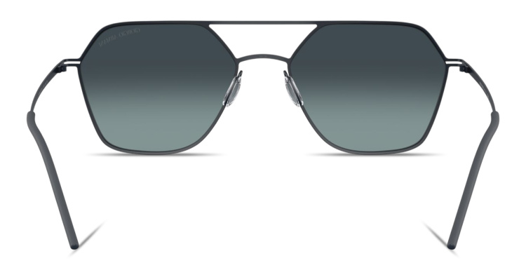 Shop GIORGIO ARMANI Engraved Logo Square Sunglasses in Blue online.