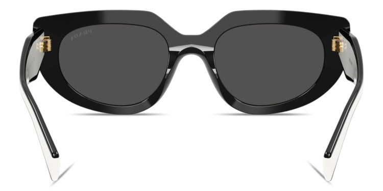 تسوق نظارات شمسية بيضاوية بتوقيع العلامة برادا بلون أسود أونلاين.