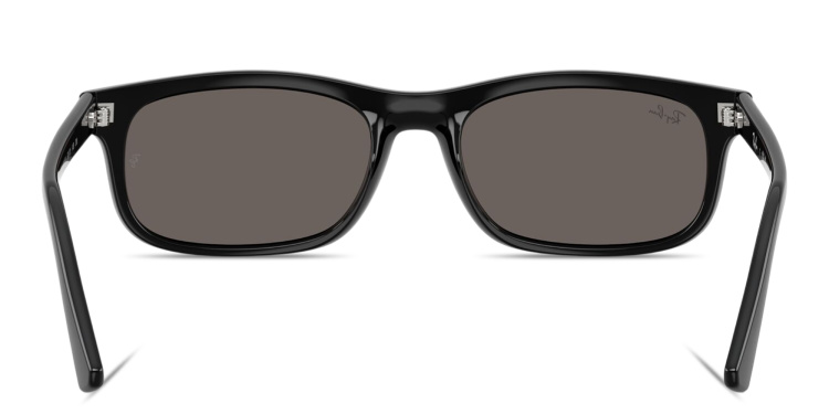 Shop Ray-Ban Embossed Logo Unisex Rectangle Sunglasses in Black online.