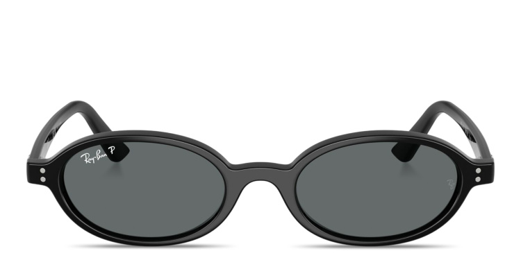 Shop Ray-Ban Khal Unisex Oval Sunglasses in Black online.