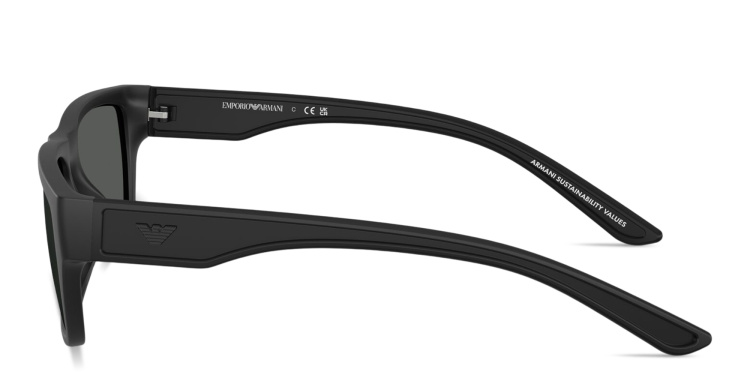 Shop Emporio Armani Embossed Logo Pillow Sunglasses in Black online.