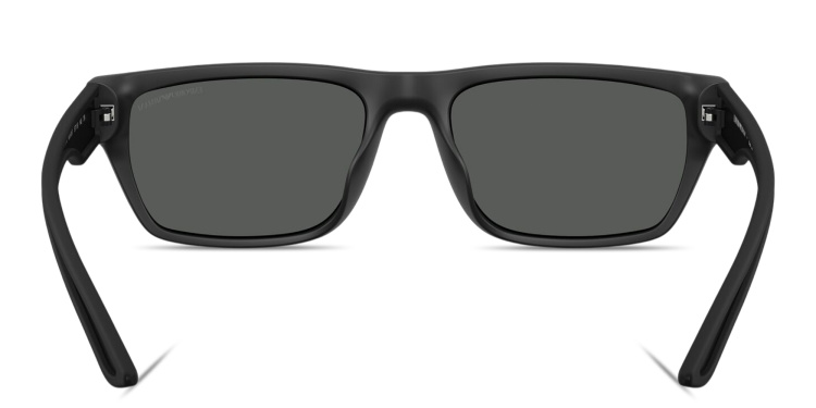 Shop Emporio Armani Embossed Logo Pillow Sunglasses in Black online.