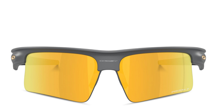 Shop Oakley Bisphaera Speed Unisex Wide Half-Rim Rectangle Sunglasses in Black online.
