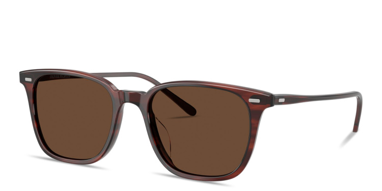Shop OLIVER PEOPLES Laedin Unisex Square Sunglasses in Brown online.