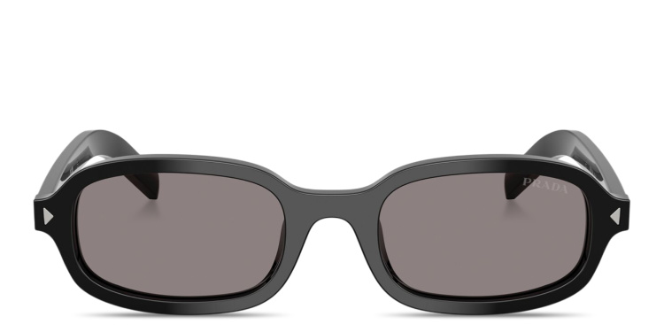 تسوق نظارات شمسية بيضاوية بتوقيع العلامة برادا بلون أسود أونلاين.