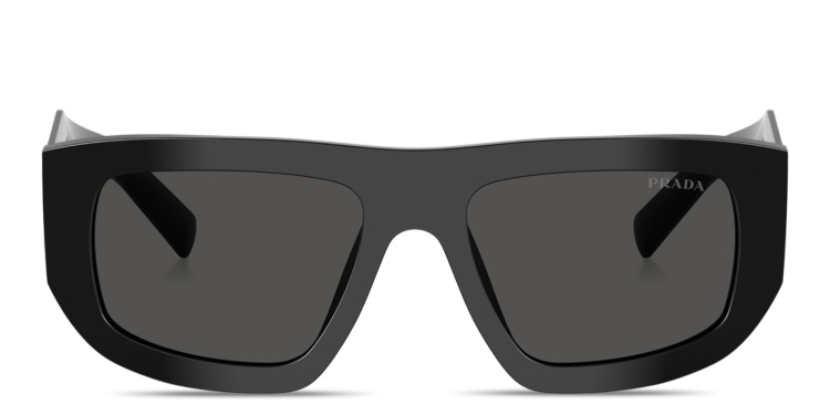 تسوق نظارات شمسية غير منتظمة بتوقيع العلامة برادا بلون أسود أونلاين.