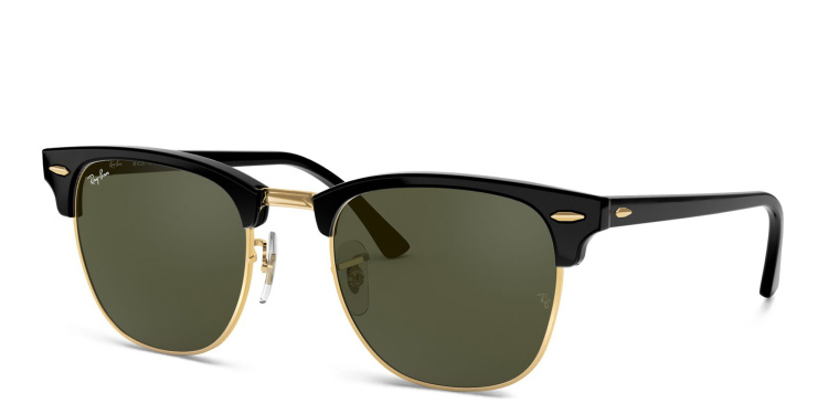 Shop Ray-Ban Clubmaster Classic Square Sunglasses in Black online.