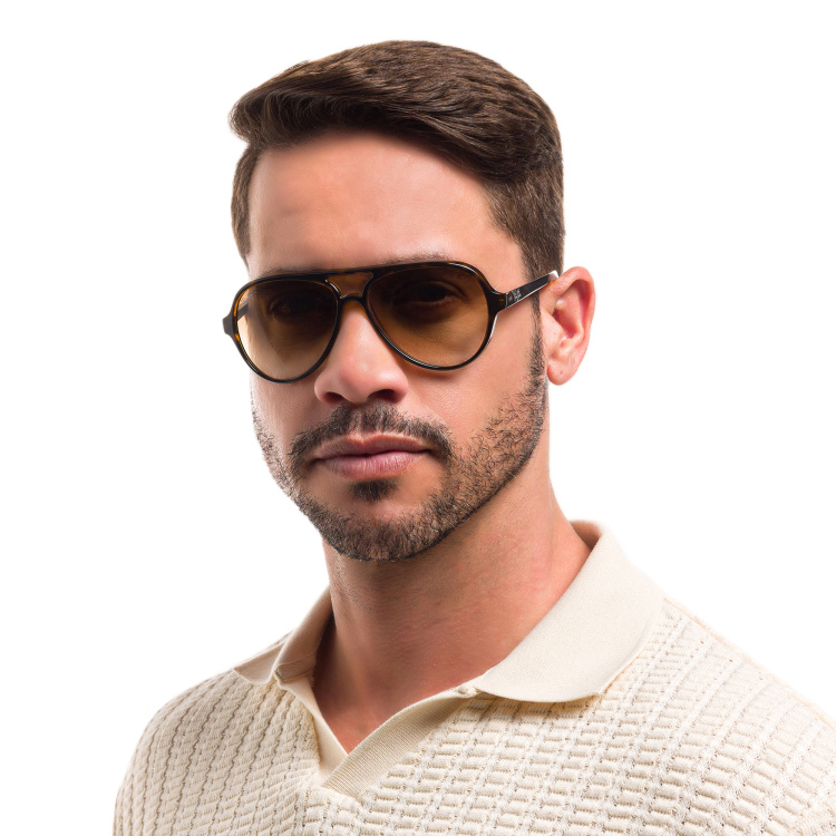 Shop Ray-Ban Cats 5000 Pilot Sunglasses in Havana online.