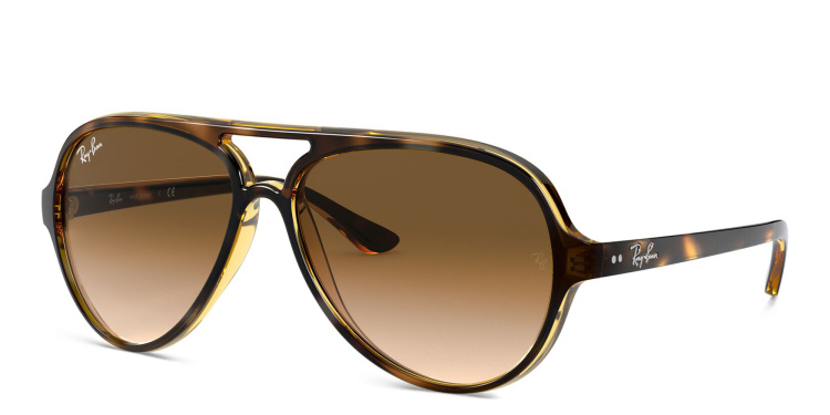 Shop Ray-Ban Cats 5000 Pilot Sunglasses in Havana online.