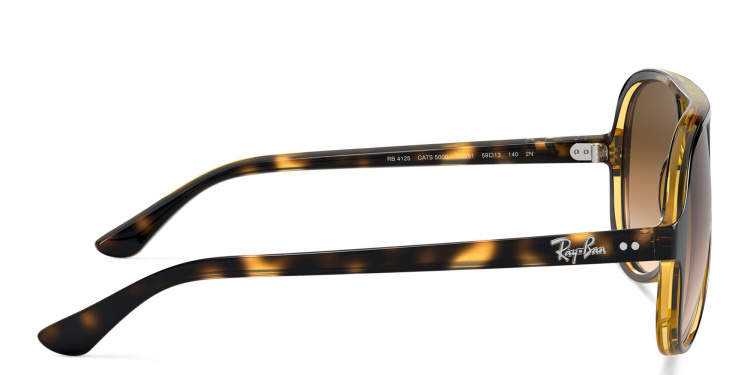 Shop Ray-Ban Cats 5000 Pilot Sunglasses in Havana online.