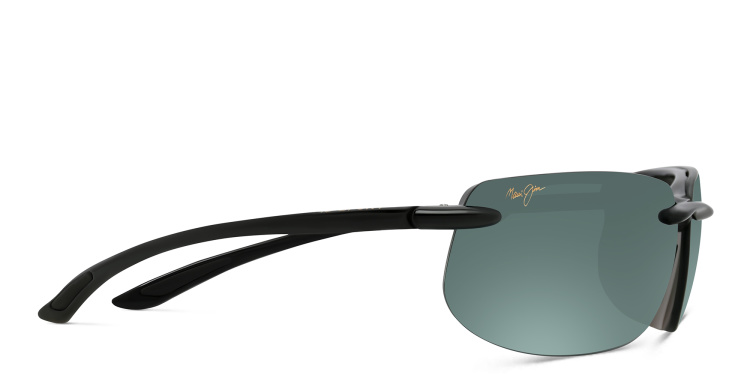 Shop Maui Jim Banyans Rimless Wide Rectangle Sunglasses in Black online.