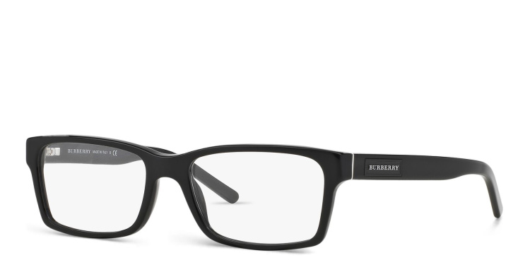Shop BURBERRY Rectangle Eyeglasses in Black online.
